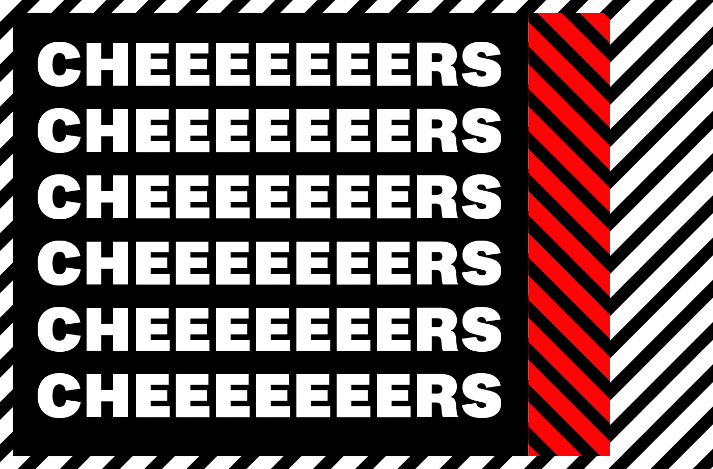 rafisches Motiv im AURUM Wein Design mit diagonalem Streifenmuster in Schwarz, Weiß und Rot. In weißer Typografie auf schwarzem Hintergrund steht: ‚Uncork the good vibes.‘ Gestaltung von Uthmöller und Partner.